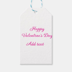 Étiquettes-cadeau Joyeuse Saint-Valentin texte rose nom message