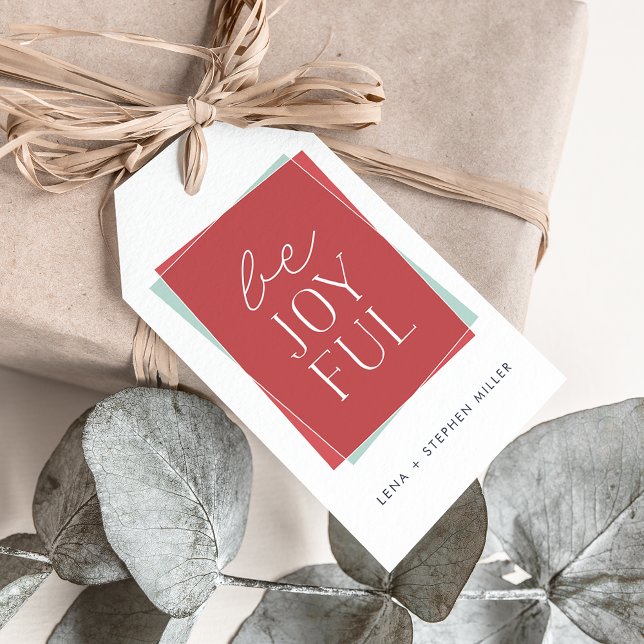 Étiquettes-cadeau Joyeuse Symétrie vacances (Créateur téléchargé)