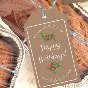 Étiquettes-cadeau Joyeuses fêtes Baking Cadeau Brown modifiable