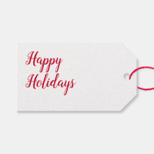 Étiquettes-cadeau Joyeuses fêtes écriture de Noël rouge blanc