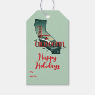 Étiquettes-cadeau Joyeuses Fêtes État de Californie Noël Personnalis