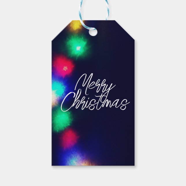 Étiquettes-cadeau Joyeuses lumières de Noël (Devant)