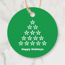 Joyeuses Vacances Green white snow Stars Arbre cad