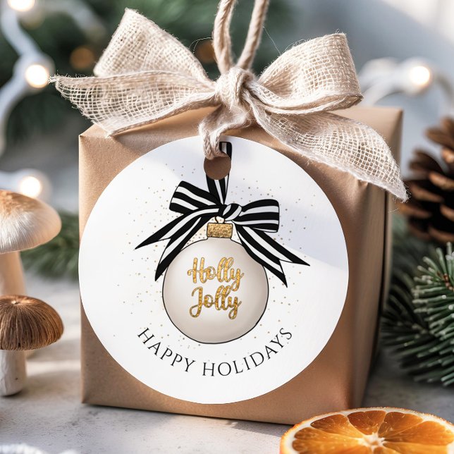 Étiquettes Cadeau Joyeuses vacances Noël Bauble (Happy Holidays Christmas Bauble Favor Tags)