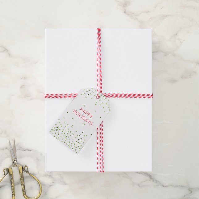 Étiquettes-cadeau Joyeuses vacances vertes arroses Noël Festive (Avec de la ficelle)
