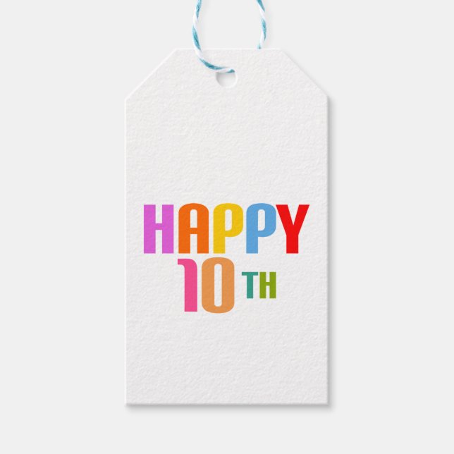 Étiquettes-cadeau Joyeux 10ème (Devant)