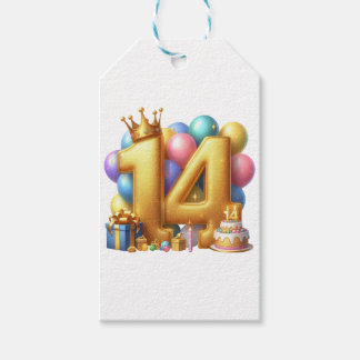 Étiquettes-cadeau Joyeux 14e anniversaire
