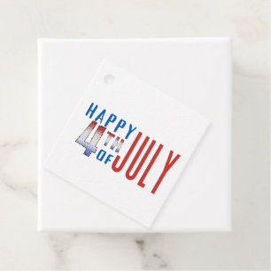 Étiquettes Cadeau Joyeux 4 juillet Shimmer Word Art