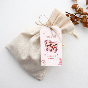 Étiquettes-cadeau Joyeux anniversaire 6 7 pour filles, rose six sept