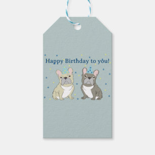 Étiquettes-cadeau Joyeux anniversaire bouledogue français