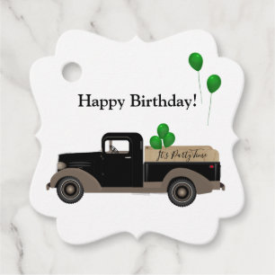 Étiquettes Cadeau Joyeux Anniversaire Camion Ballons Cadeau Favorise