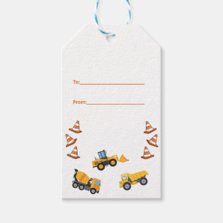 Étiquettes-cadeau Joyeux Anniversaire Camion de Construction 
