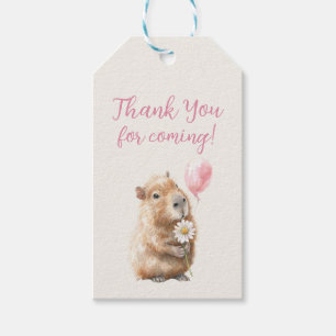 Étiquettes-cadeau Joyeux Anniversaire Capybara Merci