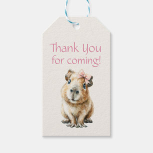 Étiquettes-cadeau Joyeux Anniversaire Capybara Merci