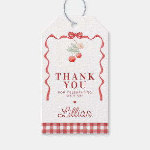 Étiquettes-cadeau Joyeux anniversaire Cerise et Ruban Rouge