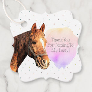 Étiquettes Cadeau Joyeux Anniversaire Cheval Retour équitation Joli