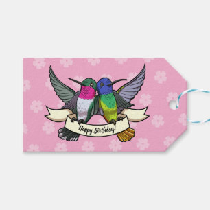 Étiquettes-cadeau Joyeux anniversaire ! Colibris Au Carton De Ruban