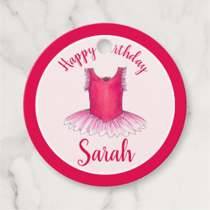 Étiquettes Cadeau Joyeux Anniversaire Danse Ballet Rose Ballerina Tu