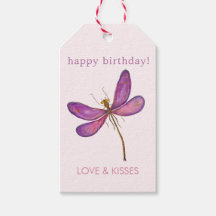 Joyeux anniversaire - Élégante libellule violette