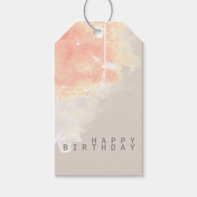 Étiquettes-cadeau Joyeux anniversaire en couleur de sable (Devant)