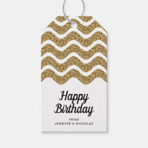 Joyeux Anniversaire Faux Or Paillettes Blanc
