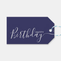 Joyeux anniversaire Marine Bleu Blanc Moderne