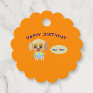 Étiquettes Cadeau Joyeux anniversaire Orange