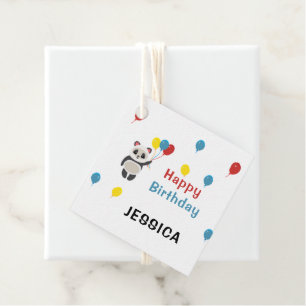 Étiquettes Cadeau Joyeux anniversaire Panda ours blanc
