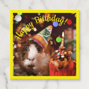 Étiquettes Cadeau Joyeux Anniversaire - Parti Animal Guinée Pig Papi