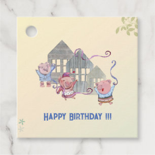 Étiquettes Cadeau Joyeux Anniversaire Trois Petits Chiens Célébrant