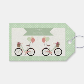 Étiquettes-cadeau Joyeux anniversaire vélo