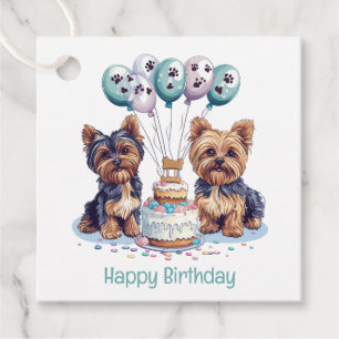 Étiquettes Cadeau Joyeux anniversaire Yorkie Chien