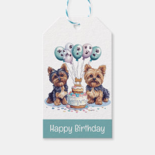 Étiquettes-cadeau Joyeux anniversaire Yorkie Chien