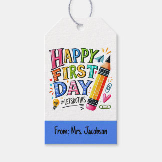 Étiquettes-cadeau Joyeux Balises Cadeaux Du Premier Jour De L'École