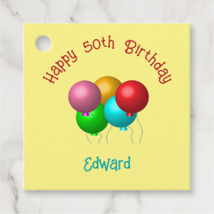 Étiquettes Cadeau Joyeux Ballons d'anniversaire Année de texte perso