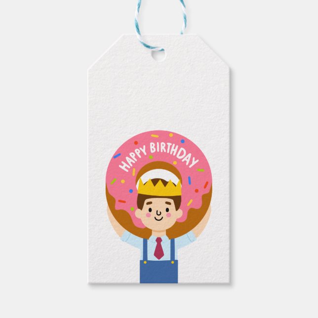 Étiquettes-cadeau Joyeux beigne d'anniversaire (Devant)