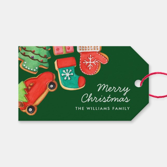 Étiquettes-cadeau Joyeux biscuits à sucre de Noël (Devant (Horizontal))