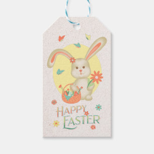 Étiquettes-cadeau Joyeux Bunny de Pâques mignoné personnalisé