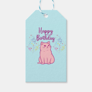 Étiquettes-cadeau Joyeux Chat d'anniversaire