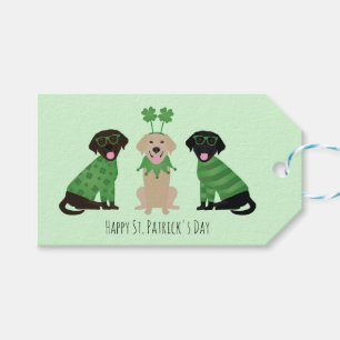 Étiquettes-cadeau Joyeux Chiens du Labrador Jour de la Saint Patrick