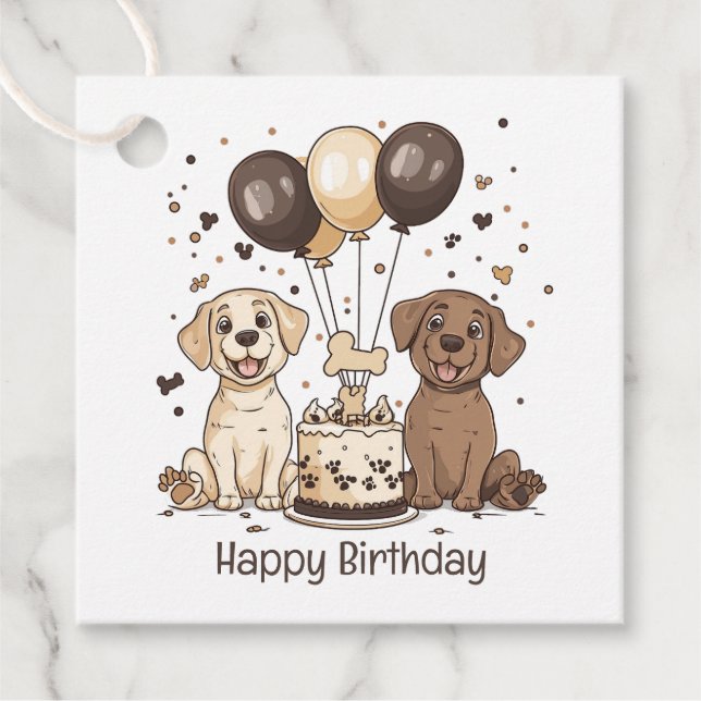 Étiquettes Cadeau Joyeux Chiens du Labrador Retriever (Devant)