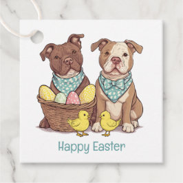Étiquettes Cadeau Joyeux Chiens taureaux de Pâques