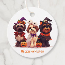 Étiquettes Cadeau Joyeux Chih Tzu Chih Dogs d'Halloween
