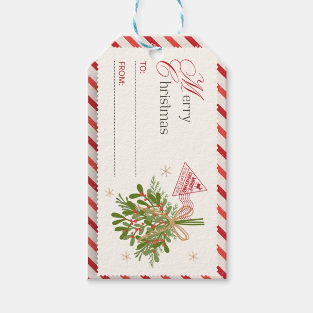Étiquettes-cadeau joyeux et lumineux, noël moderne, rouge vif, rouge (Devant)