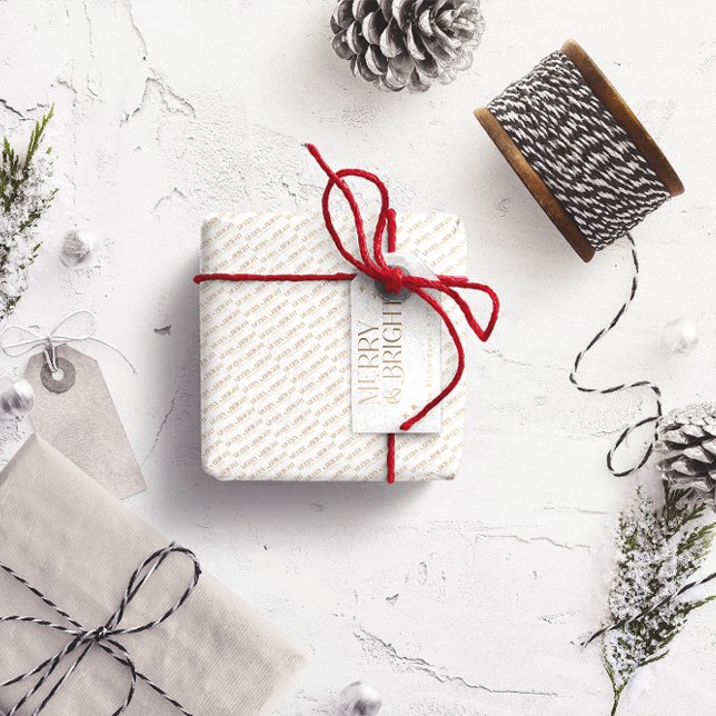 Étiquettes-cadeau Joyeux et lumineux personnalisé (Créateur téléchargé)