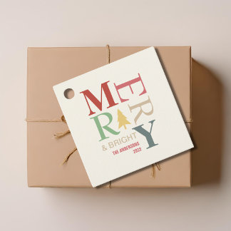 Étiquettes Cadeau Joyeux Et Minimaliste Moderne Et Moderne