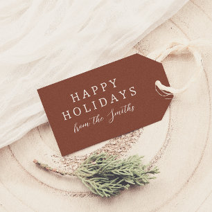 Étiquettes-cadeau Joyeux Festive Rouge Élégant Noël