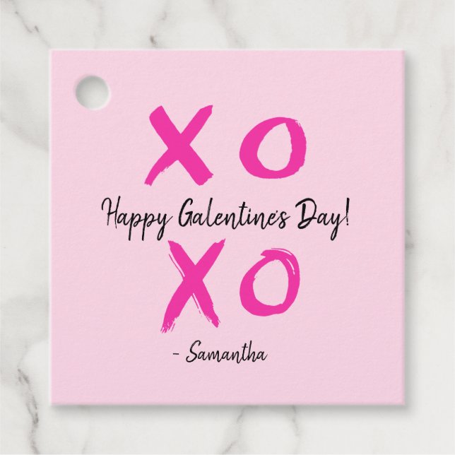 Étiquettes Cadeau Joyeux Galentine's Day Custom xoxo valentine's (Devant)