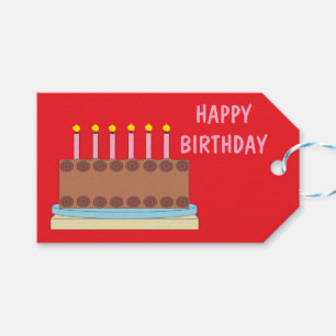 Étiquettes-cadeau Joyeux gâteau au chocolat d'anniversaire