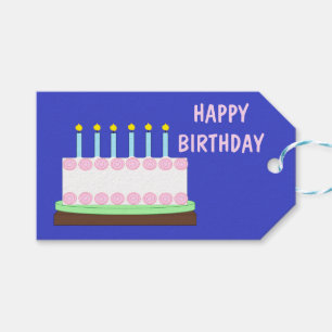 Étiquettes-cadeau Joyeux gâteau vanille d'anniversaire